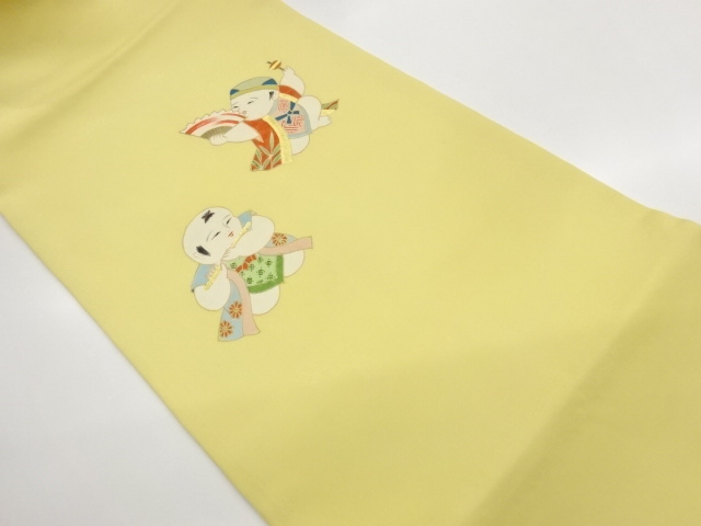 JAPANESE KIMONO / SHIOZE GOLD-DECORATED CHILDRENS TOY / FLUTE PATTERN 